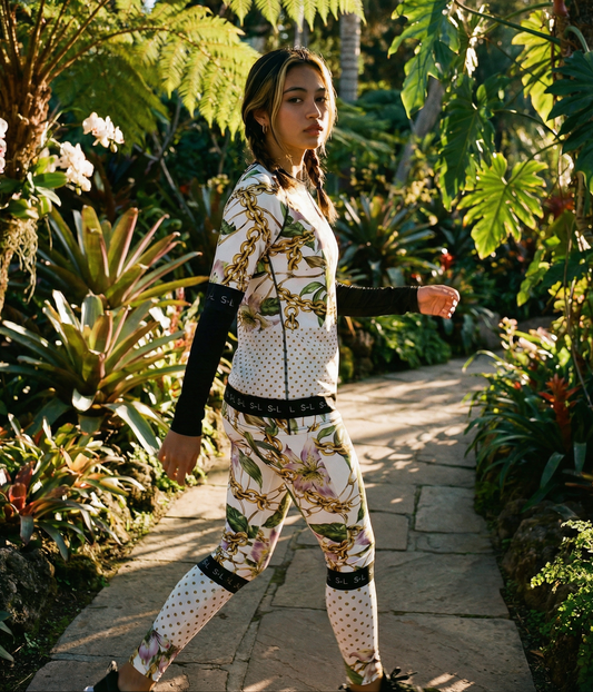 "Easter Lily" UPF 50+ Fitted Stretchy L/S Tee