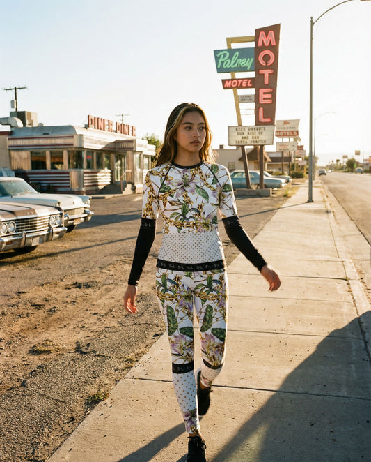 "Easter Lily" Straight Size UPF 50+ High-Rise Pant 27" - 30"