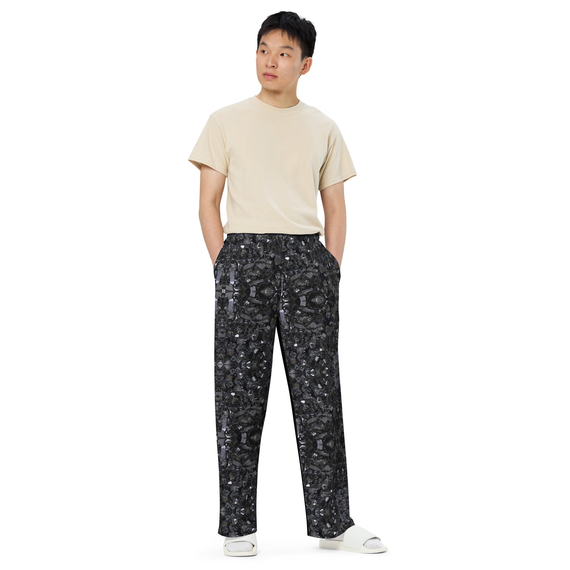 "Black Diamonds" unisex wide-leg pants-3