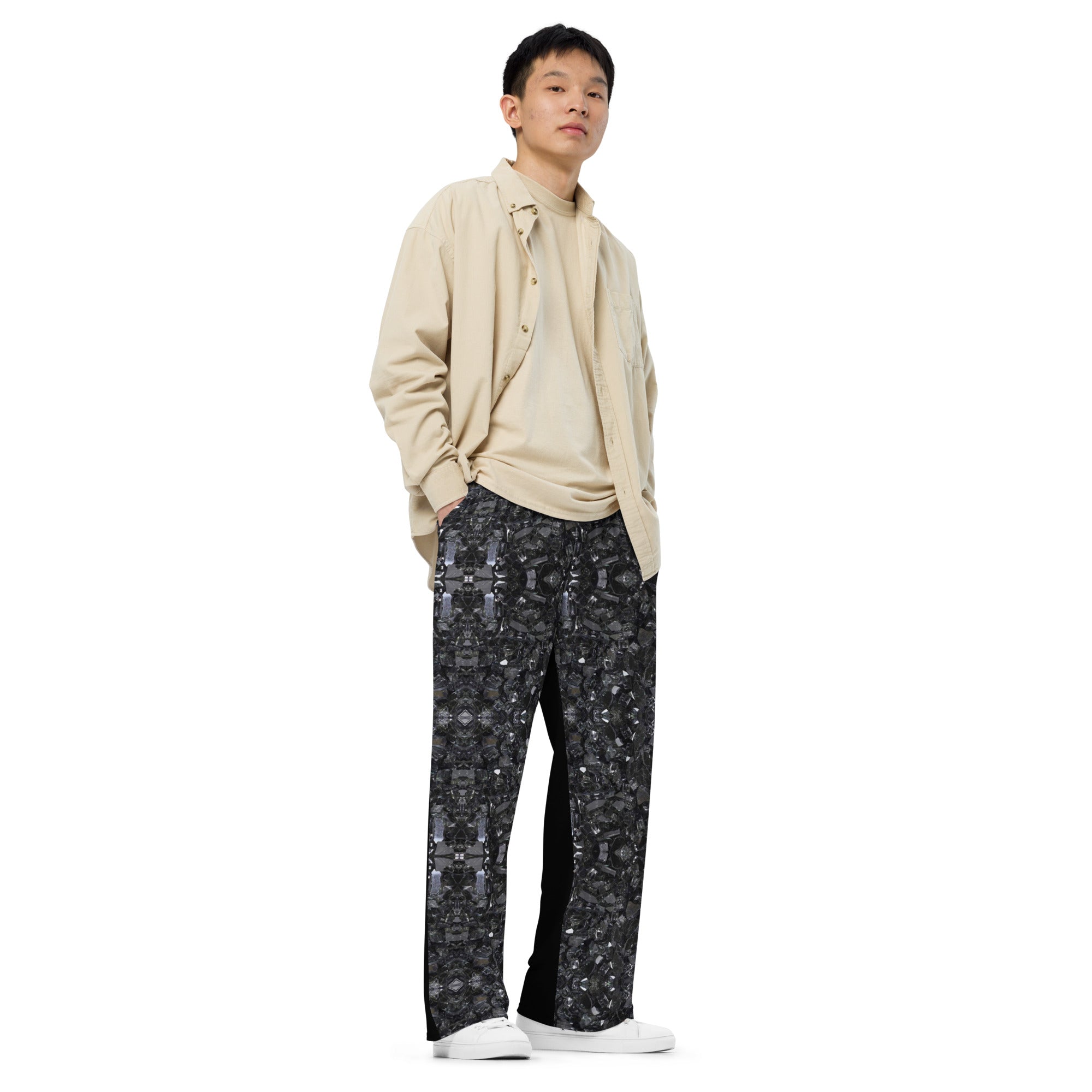 "Black Diamonds" unisex wide-leg pants