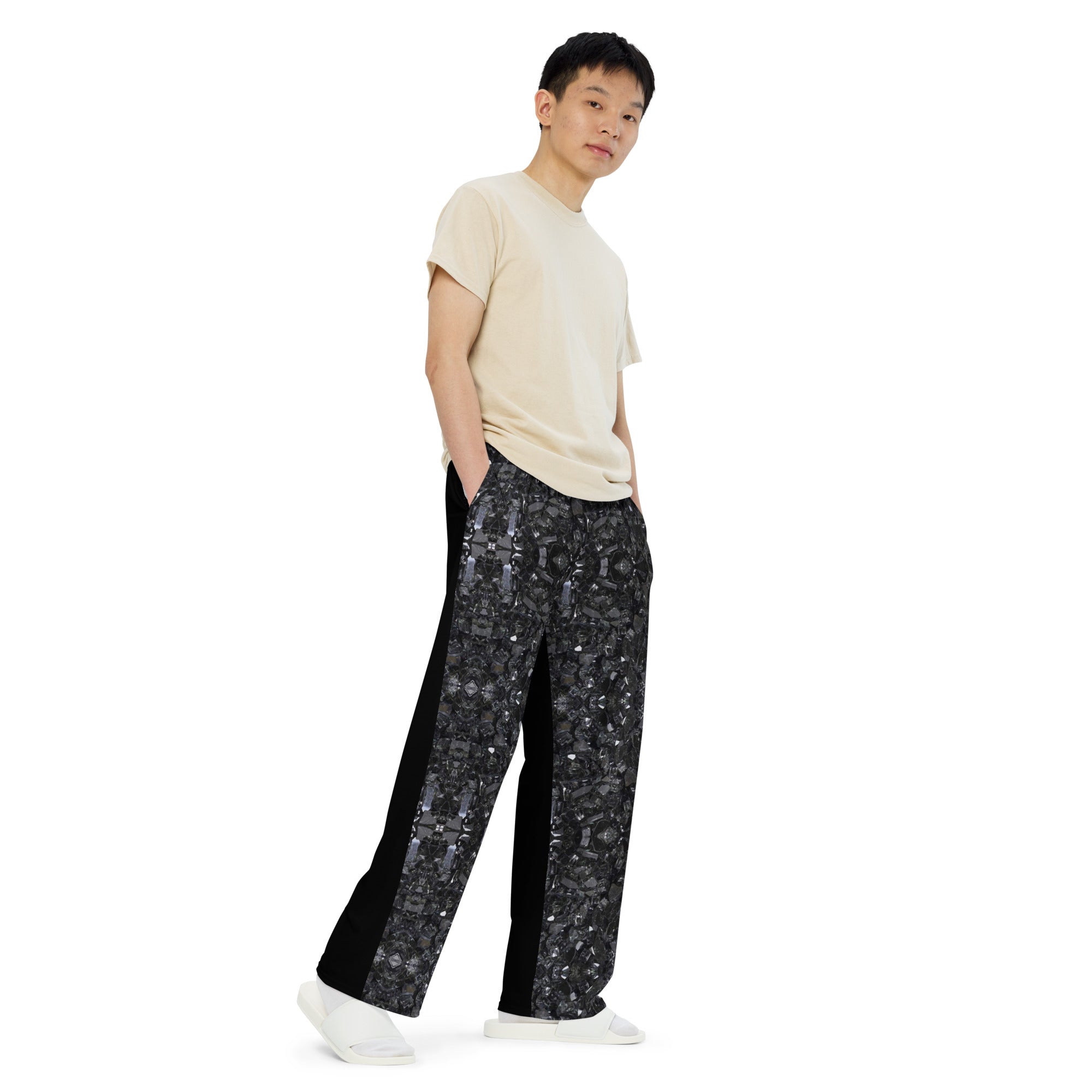 "Black Diamonds" unisex wide-leg pants-4
