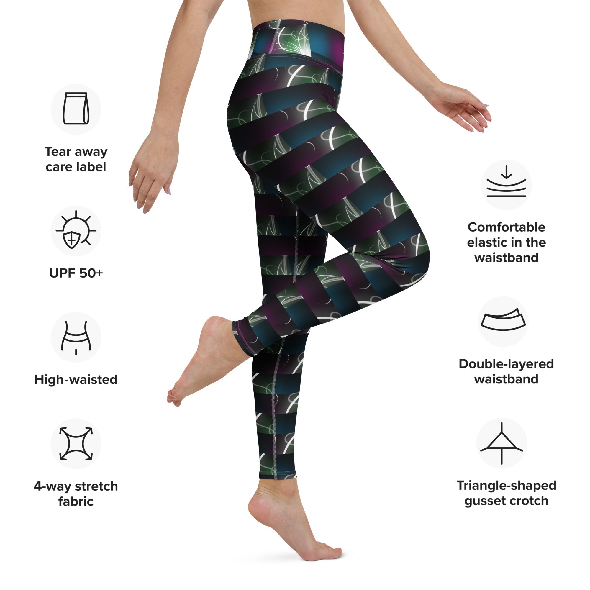 "Electric Lady" Straight Size UPF 50+ High-Rise Pant 27" - 30"-10