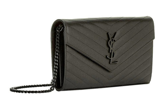 Spend $400 - Free Genuine Leather Black/Black Envelope Crossbody Bag