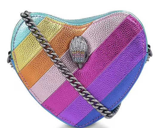 Spend $500 - Free Genuine Leather Rainbow Heart Crossbody Bag