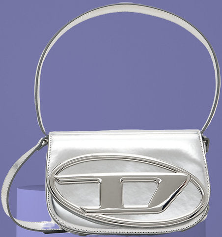 Spend $300 - Free Perfect! Mirrored Patent Leather (Genuine Leather) Metallic Silver Crossbody Bag